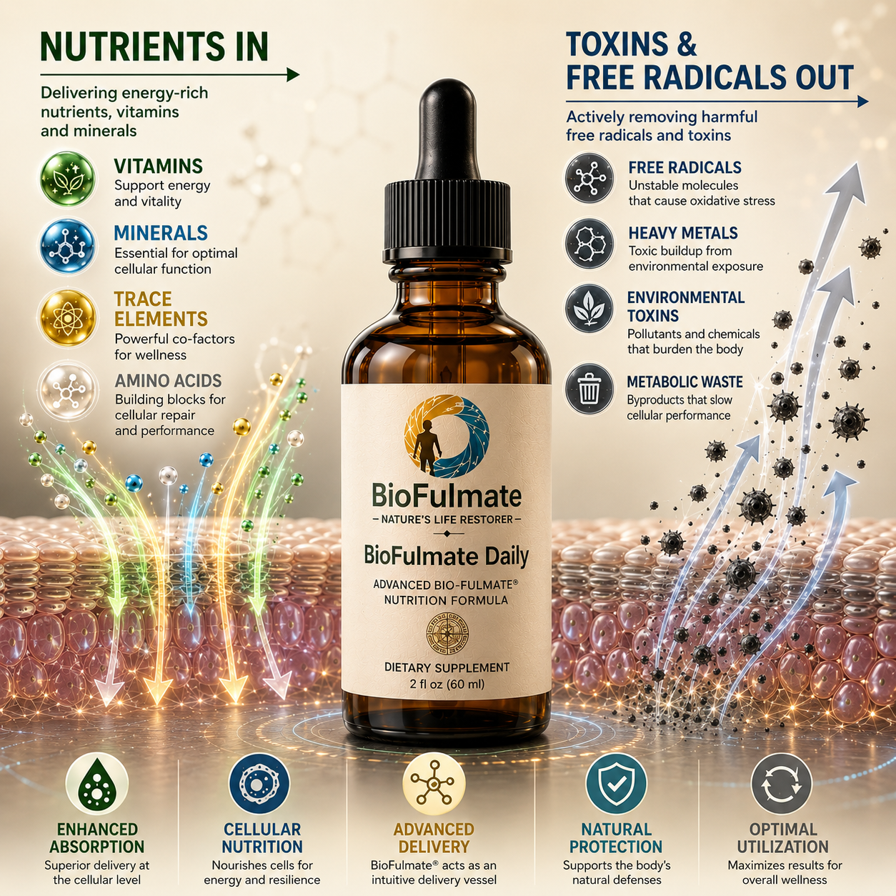 BioFulmate enhanced absorption and cellular nutrition concept
